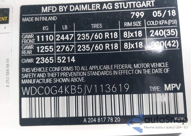 WDC0G4KB5JV113619: 44231810