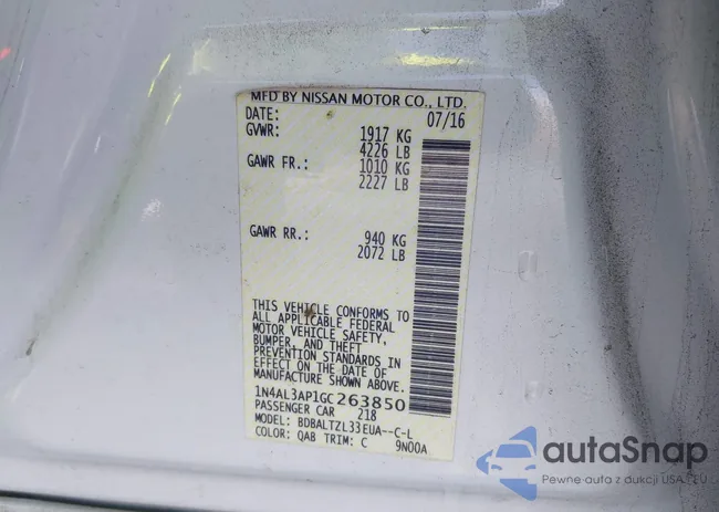 1N4AL3AP1GC263850: 44231913