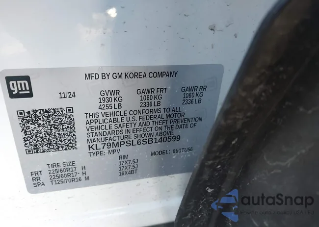 KL79MPSL6SB140599: 44230984