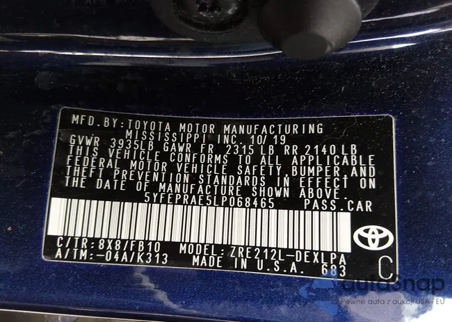 5YFEPRAE5LP068465: 44231004