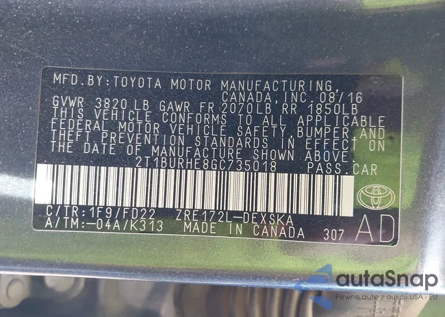 2T1BURHE8GC735018: 44231033