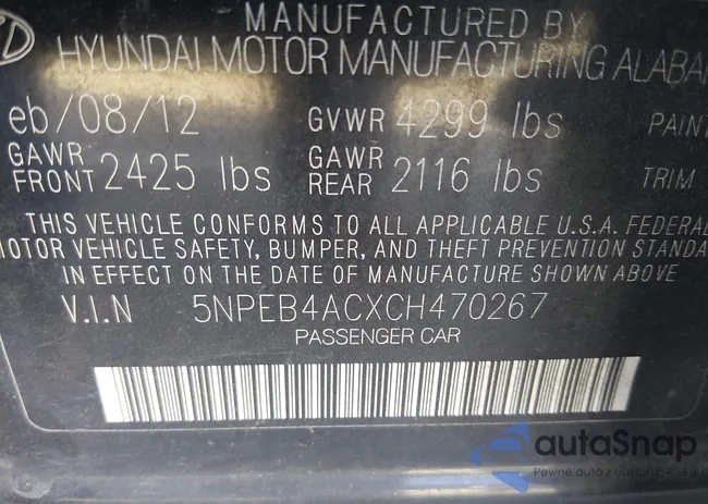 5NPEB4ACXCH470267: 44232678