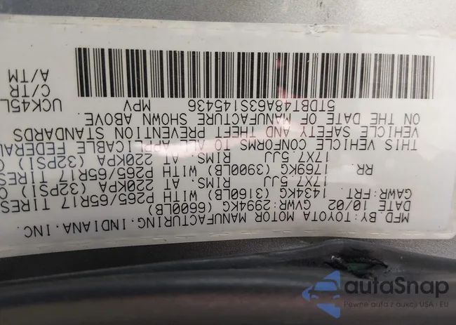 5TDBT48A63S145436: 44232679