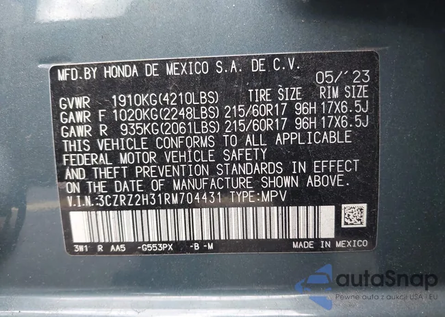 3CZRZ2H31RM704431: 44232807