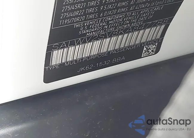 SALWV2SV8KA847788: 44232826