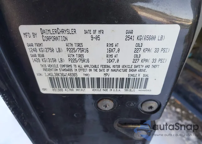 1J4GL38K36W148365: 44232004