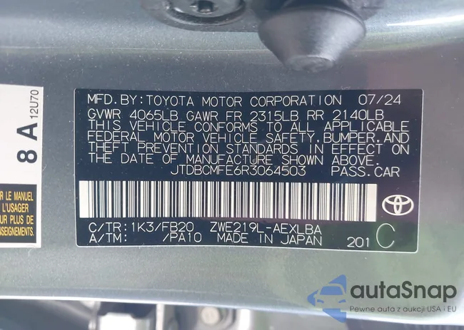 JTDBCMFE6R3064503: 44232193