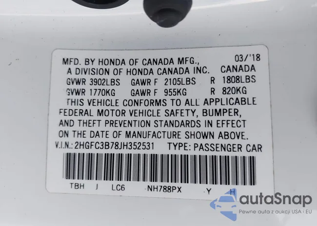 2HGFC3B78JH352531: 44232260