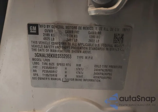 3GNAL3EKXES532953: 44233330