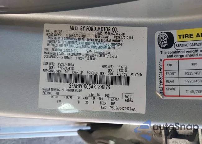 3FAHP0KC5AR184879: 44233404