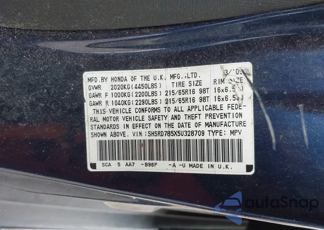 SHSRD785X5U328709: 44233473