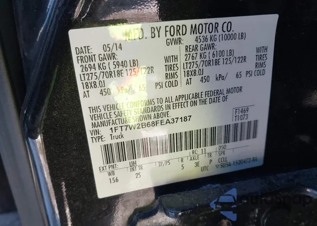 1FT7W2B68FEA37187: 44233535