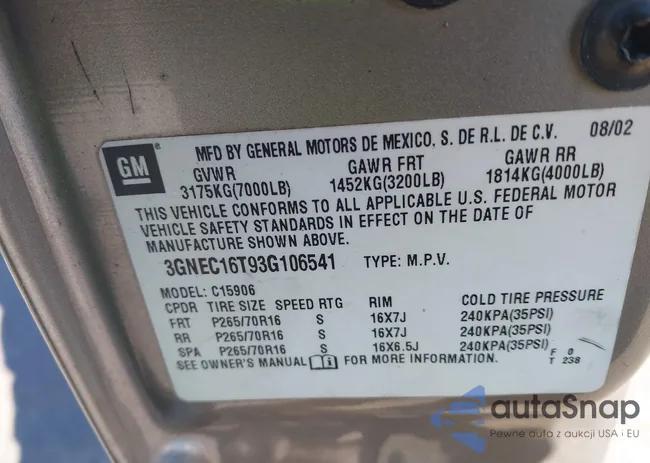 3GNEC16T93G106541: 44233584