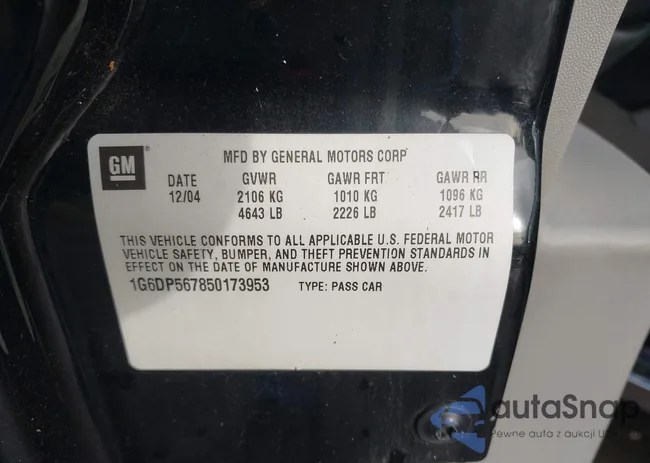 1G6DP567850173953: 44233590