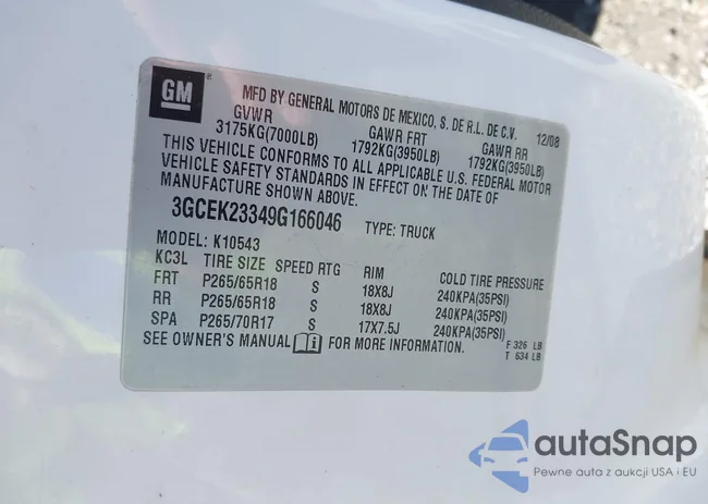 3GCEK23349G166046: 44233688