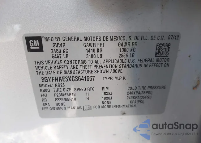 3GYFNAE3XCS641667: 44233768