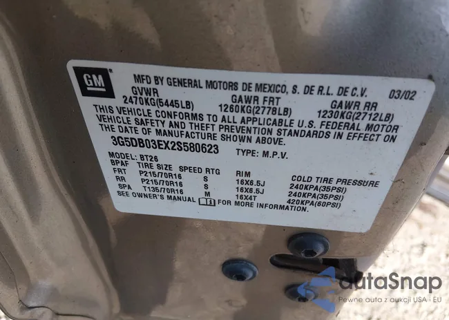 3G5DB03EX2S580623: 44233922