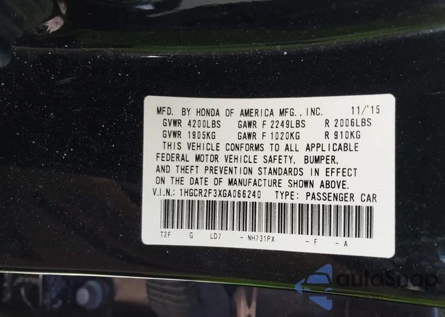 1HGCR2F3XGA066240: 44233016