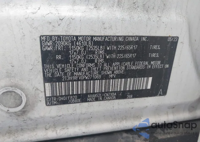 2T3H1RFV0PW271069: 44233034