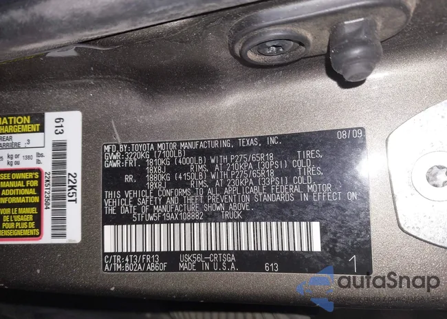 5TFUW5F19AX108882: 44233158