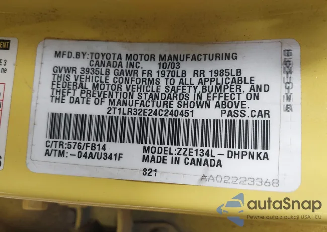 2T1LR32E24C240451: 44233194