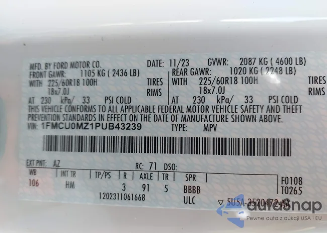 1FMCU0MZ1PUB43239: 44233313