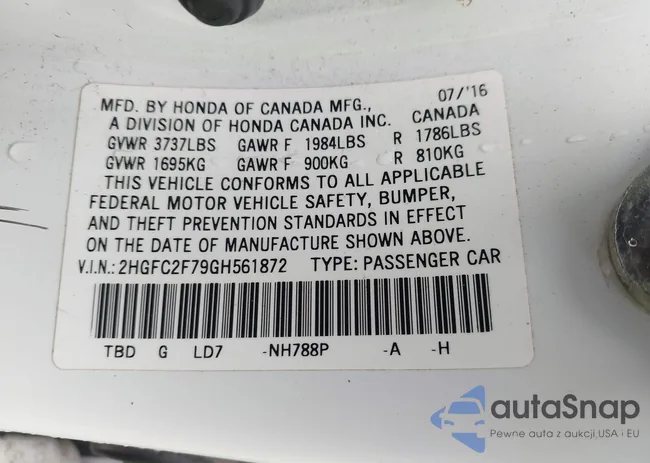 2HGFC2F79GH561872: 44234365