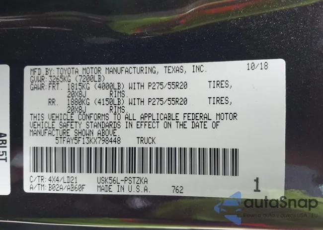 5TFAY5F13KX798448: 44234375