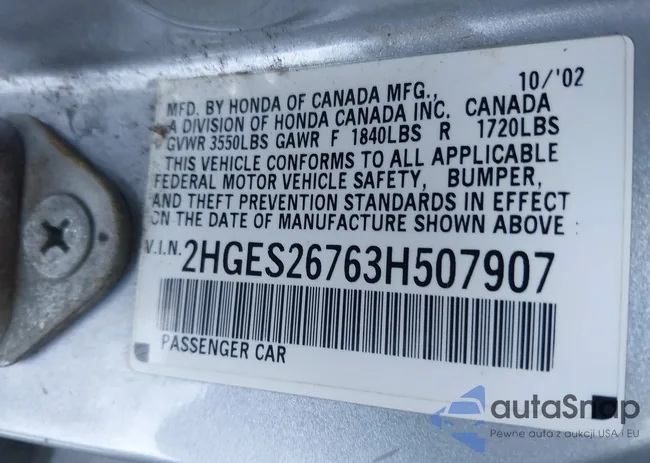 2HGES26763H507907: 44234430