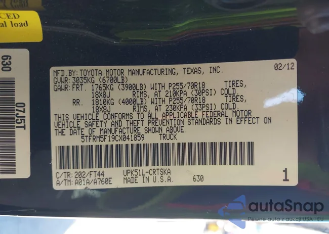 5TFRM5F19CX041859: 44234450