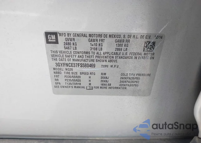 3GYFNCE37FS580469: 44234521