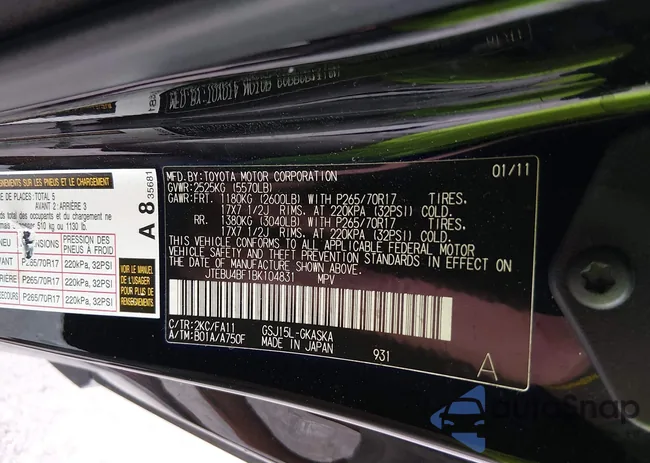 JTEBU4BF1BK104831: 44234562