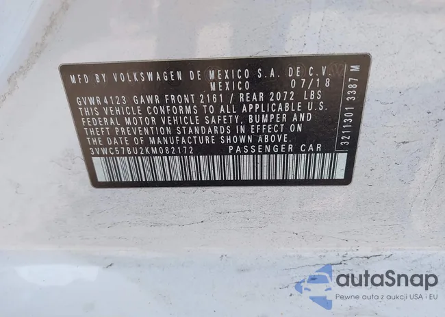 3VWC57BU2KM082172: 44234563