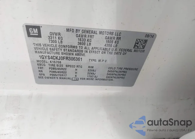 1GYS4CKJ0FR306361: 44234615