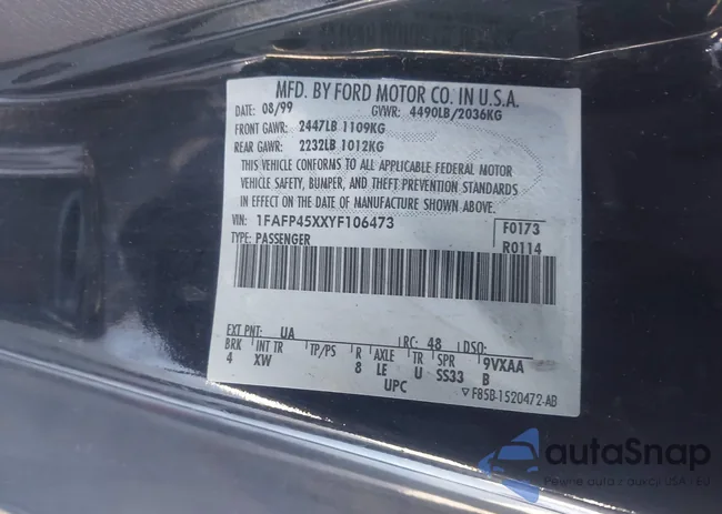 1FAFP45XXYF106473: 44234650