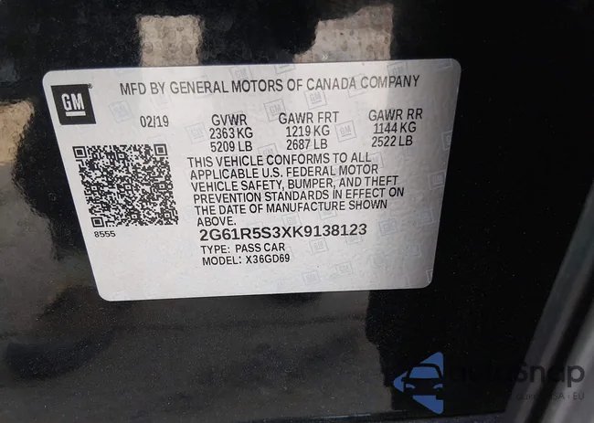 2G61R5S3XK9138123: 44234662