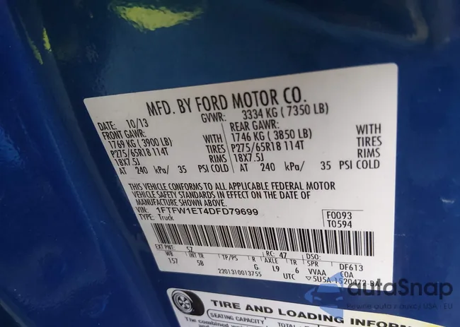 1FTFW1ET4DFD79699: 44234666