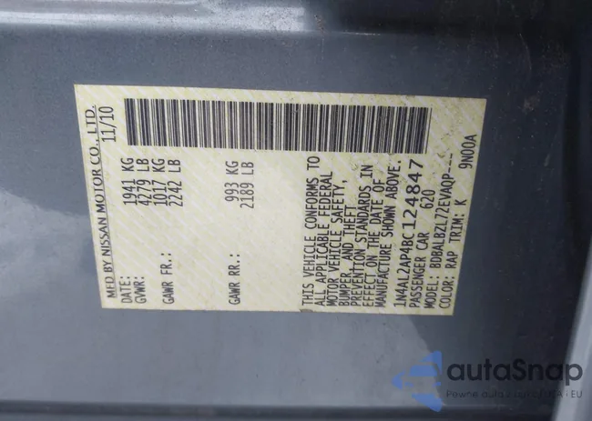 1N4AL2AP4BC124847: 44234702