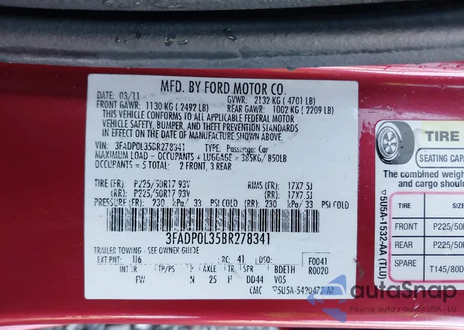 3FADP0L35BR278341: 44234785