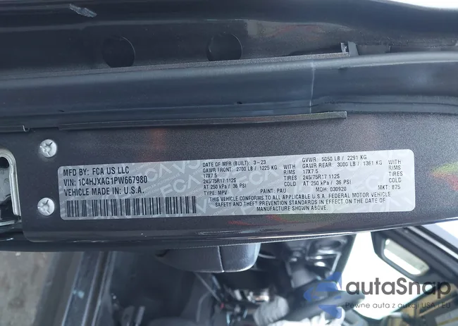 1C4HJXAG1PW667980: 44234831