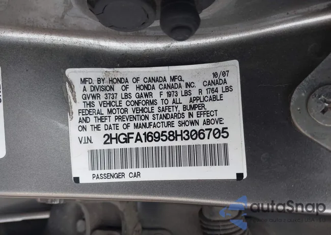 2HGFA16958H306705: 44234837