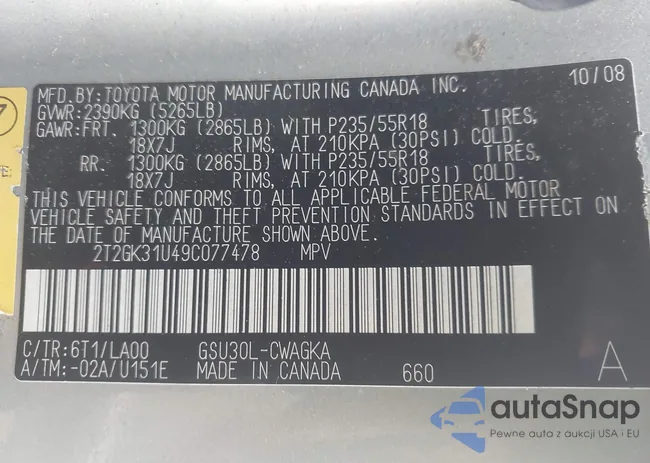 2T2GK31U49C077478: 44234848