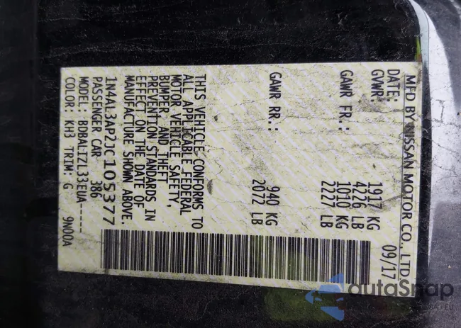 1N4AL3AP2JC105377: 44234927