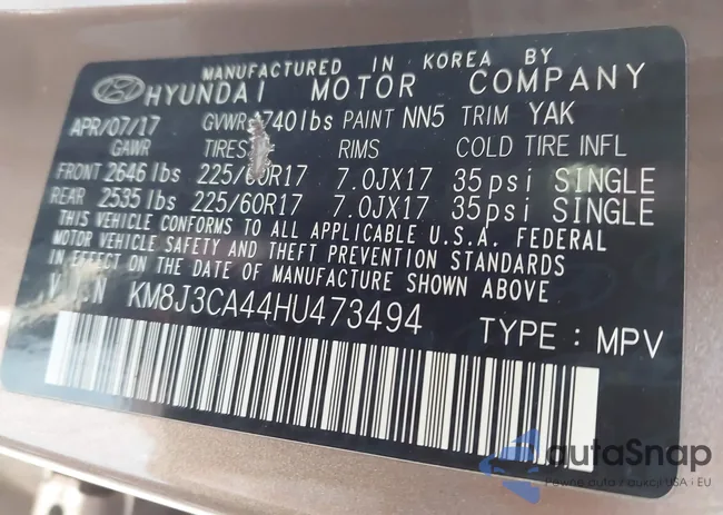 KM8J3CA44HU473494: 44233943