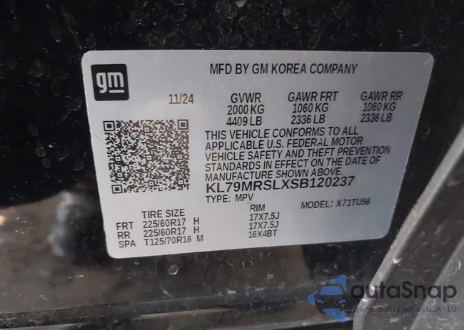 KL79MRSLXSB120237: 44233950