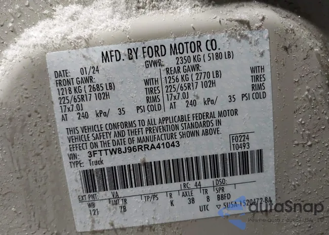 3FTTW8J96RRA41043: 44234102