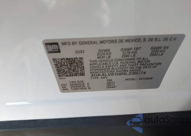 3GKALVEG8RL236074: 44234182