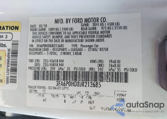 3FA6P0HD8JR213685: 44234233