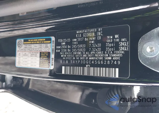 5XYP3DGC4SG628749: 44234254