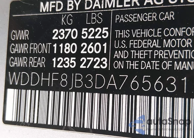 WDDHF8JB3DA765631: 44234325